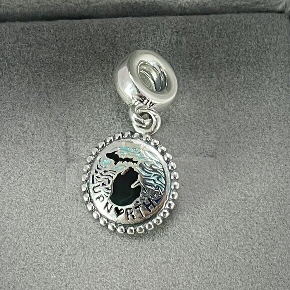 Michigan Genuine PANDORA Up North Silver dangle Charm - Picture 3 of 4